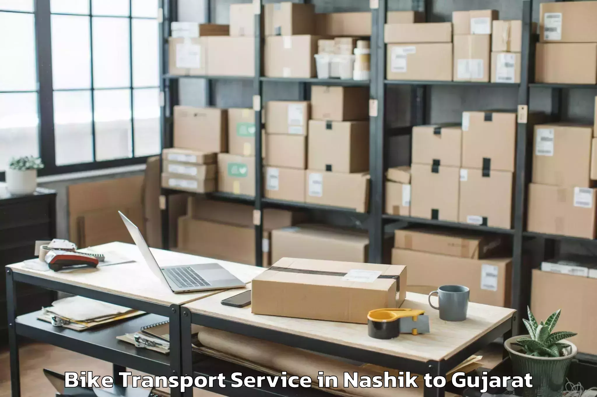 Book Nashik to Deendayal Port Trust Bike Transport Online